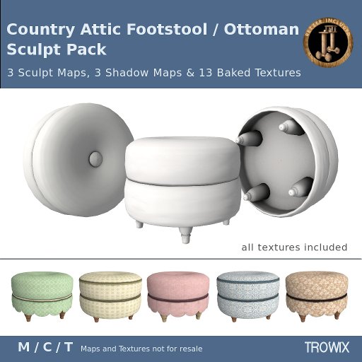 Trowix - Country Attic Footstool / Ottoman Sculpt Pack