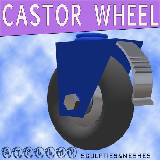 Castor / Trolley Wheel with brake lever. 100% mesh