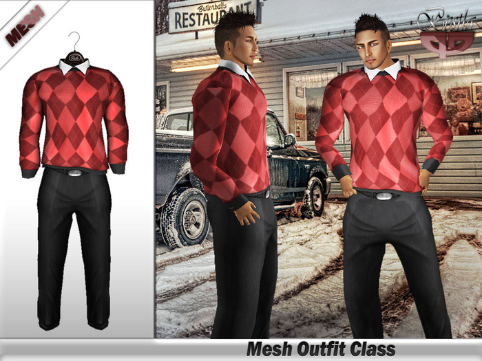 Bestla Mesh Outfit Class Red/Black 