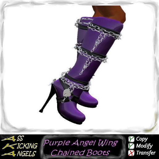 AKA Purple Angel Wing Chained Boots Ad