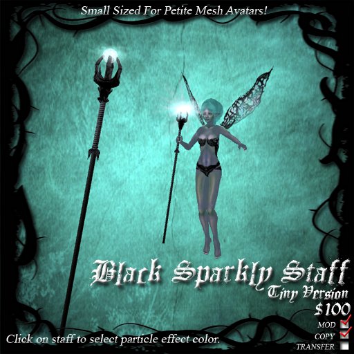 Black Sparkly Staff (Tiny Version)