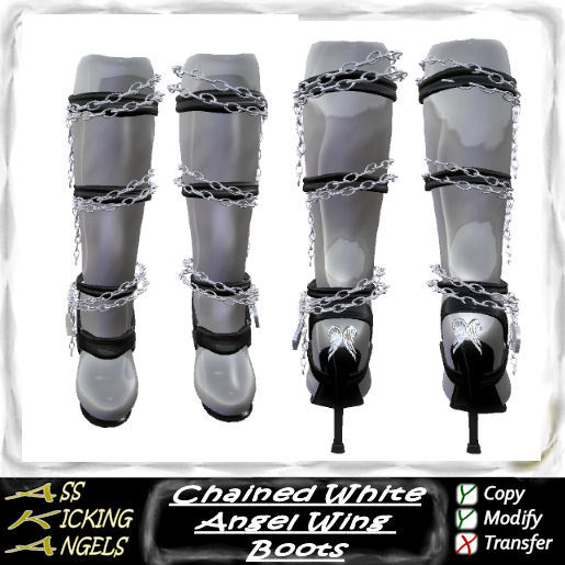AKA White Angel Wing Chained Boots Ad