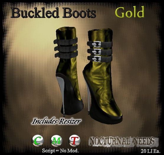 Buckled Boots: Gold