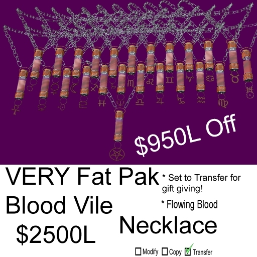 VERY Fat Pak - Blood Vile Necklaces - Boxed