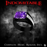 Dare Designs: Indomitable men's ring - black titanium/amethyst