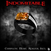 Dare Designs: Indomitable men's ring - black titanium/citrine