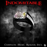 Dare Designs: Indomitable men's ring - black titanium/diamond