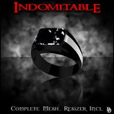Dare Designs: Indomitable men's ring - black titanium/onyx