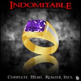 Dare Designs: Indomitable men's ring - gold/amethyst