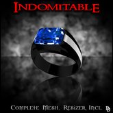 Dare Designs: Indomitable men's ring - black titanium/sapphire