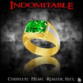 Dare Designs: Indomitable men's ring - gold/emerald