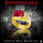 Dare Designs: Indomitable men's ring - gold/ruby