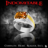 Dare Designs: Indomitable men's ring - platinum/citrine