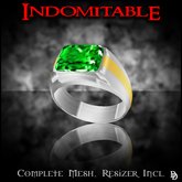 Dare Designs: Indomitable men's ring - platinum/emerald