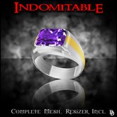 Dare Designs: Indomitable men's ring - platinum/amethyst