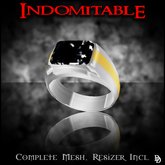 Dare Designs: Indomitable men's ring - platinum/onyx
