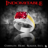 Dare Designs: Indomitable men's ring - platinum/ruby