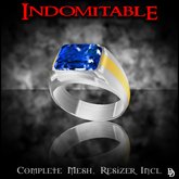 Dare Designs: Indomitable men's ring - platinum/sapphire