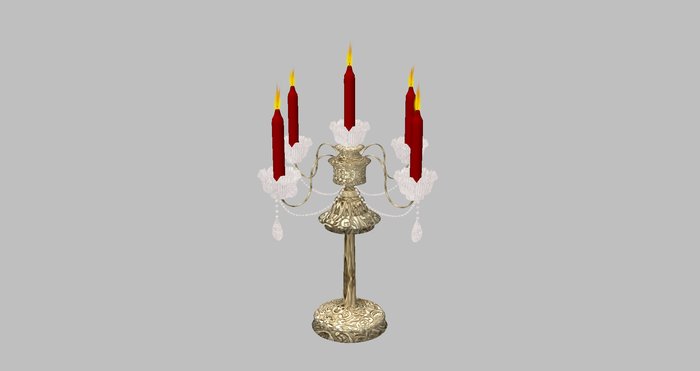 Candle Lamp Gold/Red