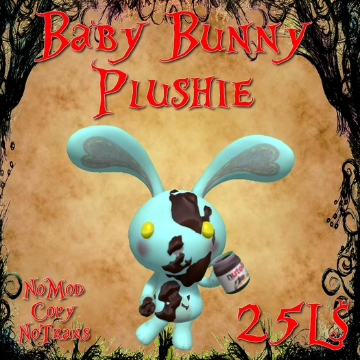 Baby Bunny Plushie Blue Nutella