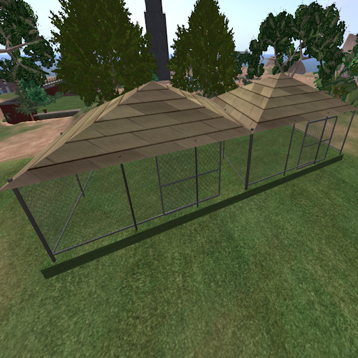 Dog Kennel Double Pen w/grass floor