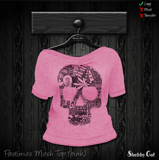 ~Pastimes Mesh Top (pink) - Shabby Cat~