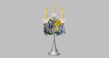 Candelabra - Silver - Blue/Yellow - Yellow