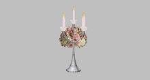 Candelabra - Silver with Pink