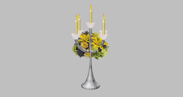Candelabra - Silver - Yellow