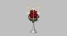 Candelabra - Silver - Red/White