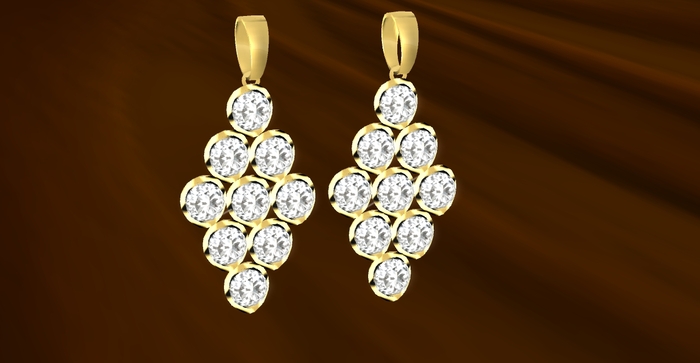 Troymart Gleaming Gold and Cupped-Diamond Earrings - Color Change - Resize