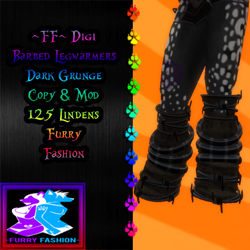 ~FF~ Digi Barbed Legwarmers Dark Grunge