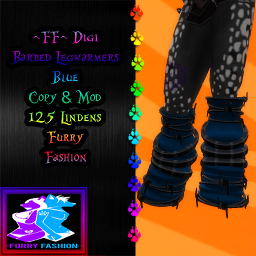 ~FF~ Digi Barbed Legwarmers Blue