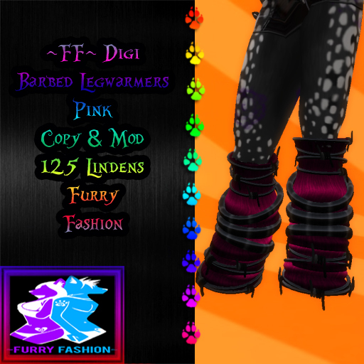 ~FF~ Digi Barbed Legwarmers Pink