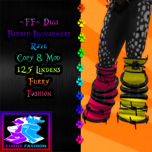 ~FF~ Digi Barbed Legwarmers Rave