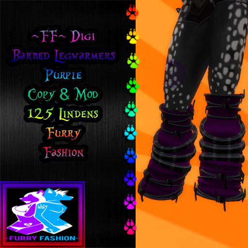 ~FF~ Digi Barbed Legwarmers Purple