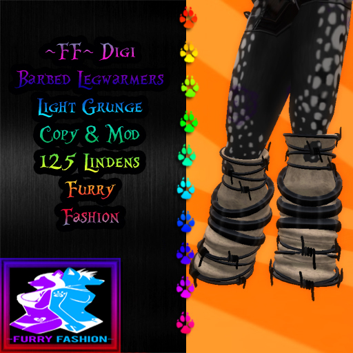 ~FF~ Digi Barbed Legwarmers Light Grunge