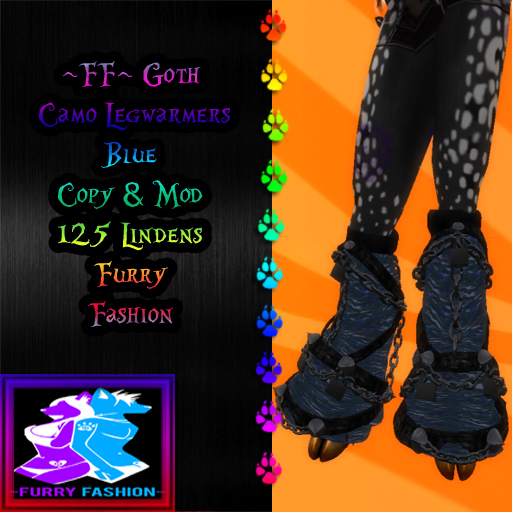 ~FF~ Goth Camo Legwarmers Blue