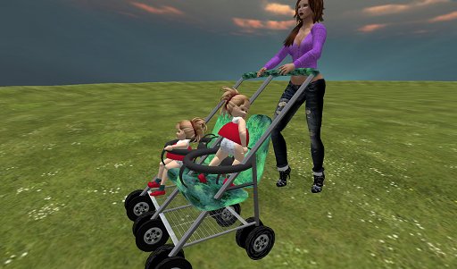 TWIN Stroller V2(Green)     (BOXED)