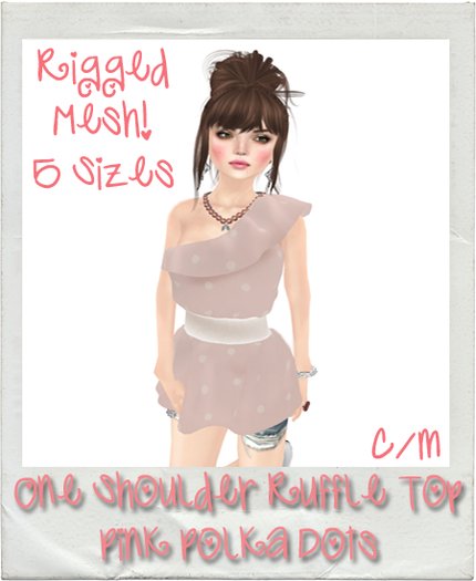 {HB} Mesh One Shoulder Ruffle Top Pink