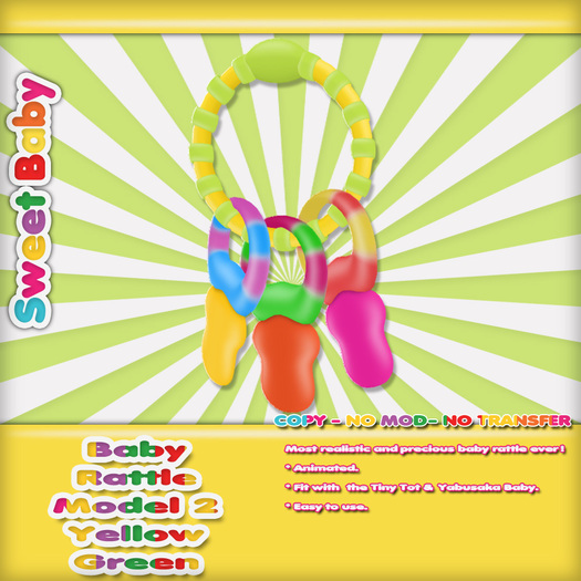 Sweet Baby - Baby Rattle Model 2 Yellow Green