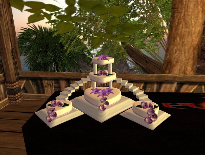 Lavendar Lily Wedding Cake