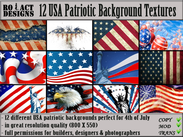 ..::RO!ACT::..DESIGNS 12 USA Patriotic Background Textures