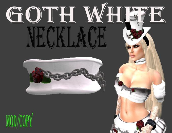 Goth White Necklaces