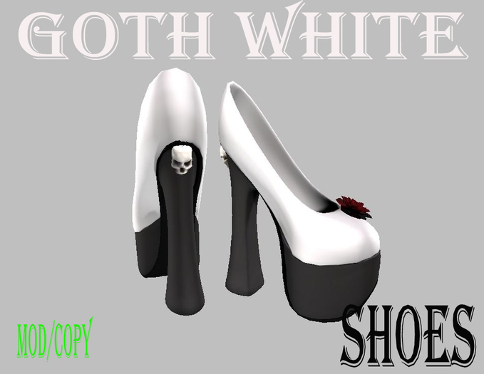 Goth White Shoes