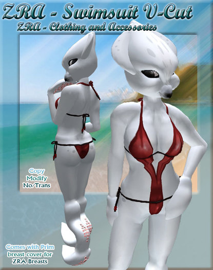 [ZRA]Swimwear V-Cut - Red