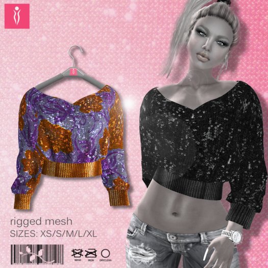 **SHINE** Mesh Sweater PurpleOrange 