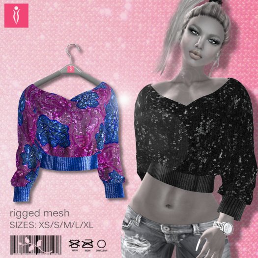 **SHINE** Mesh Sweater PurpleBlue 