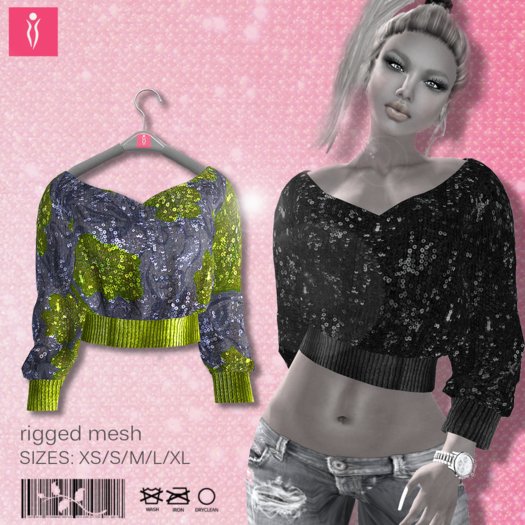 **SHINE** Mesh Sweater LimeGrey 