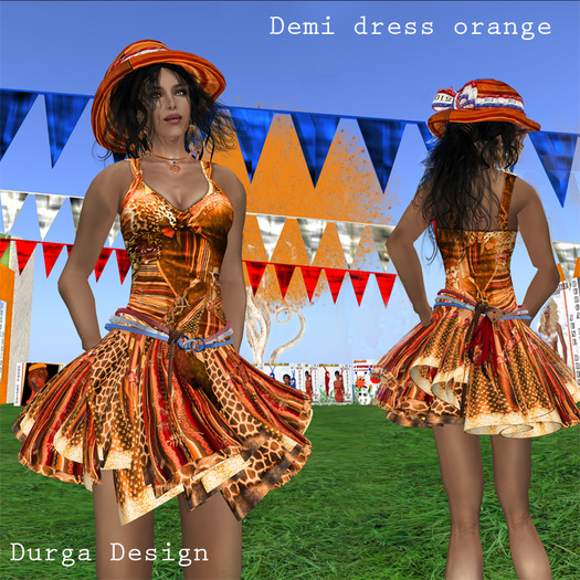 EK 2012 DEMI dress orange, Durga Design